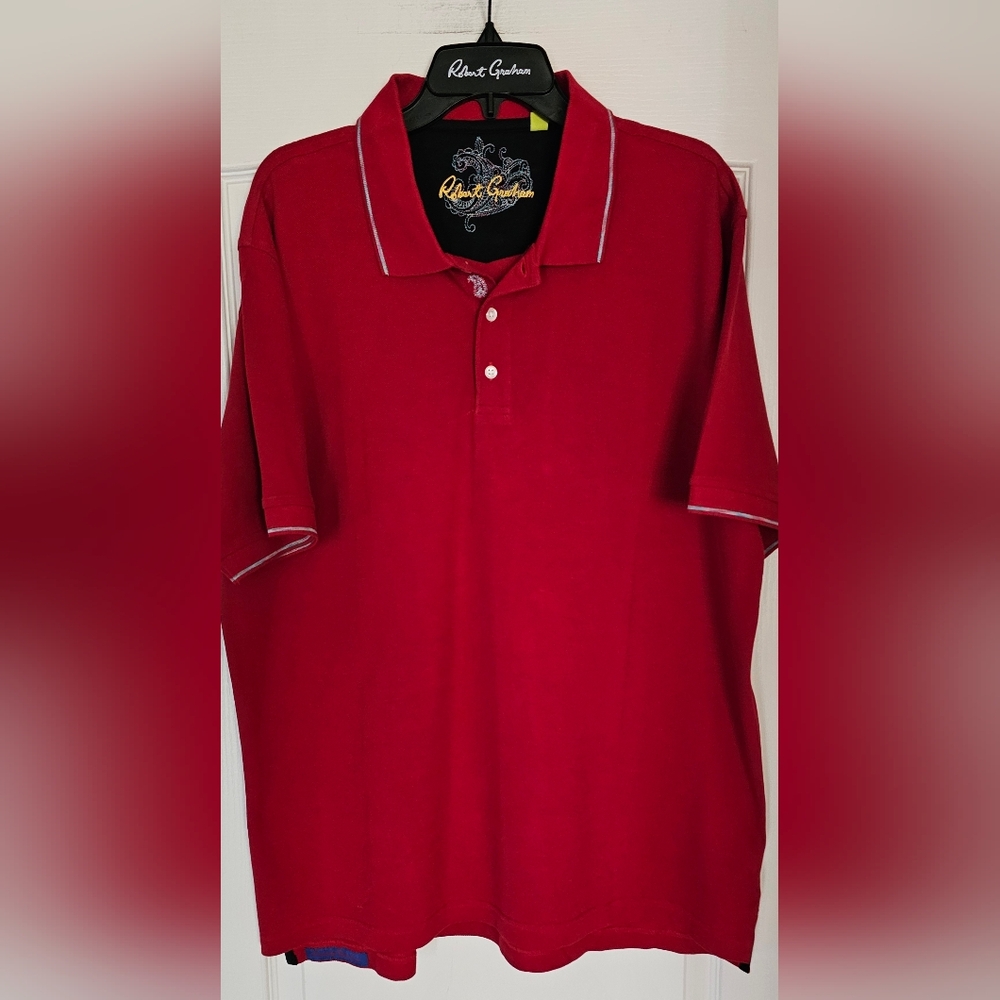 Robert Graham Vibrant Red Polo Shirt Size 2XL New Without Tags
